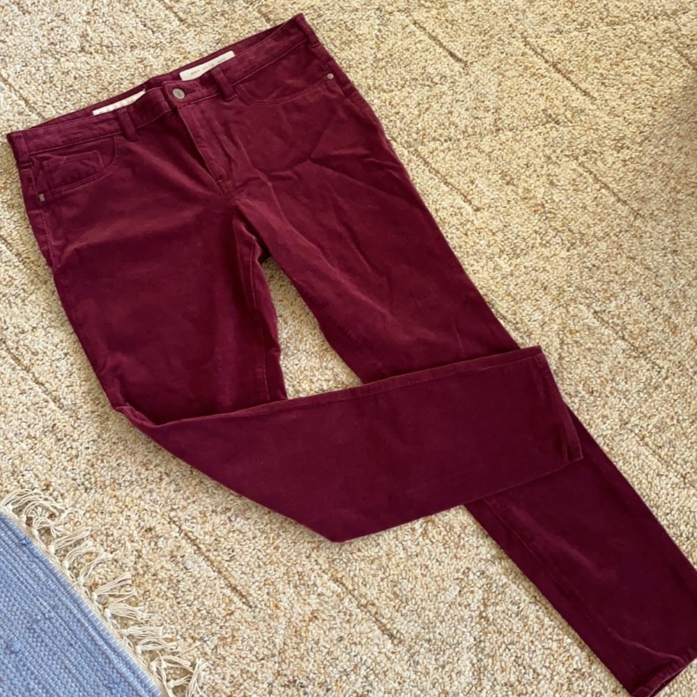 Pilcro and the Letterpress  Anthropologie Marroon Corduroy Pants super stretch